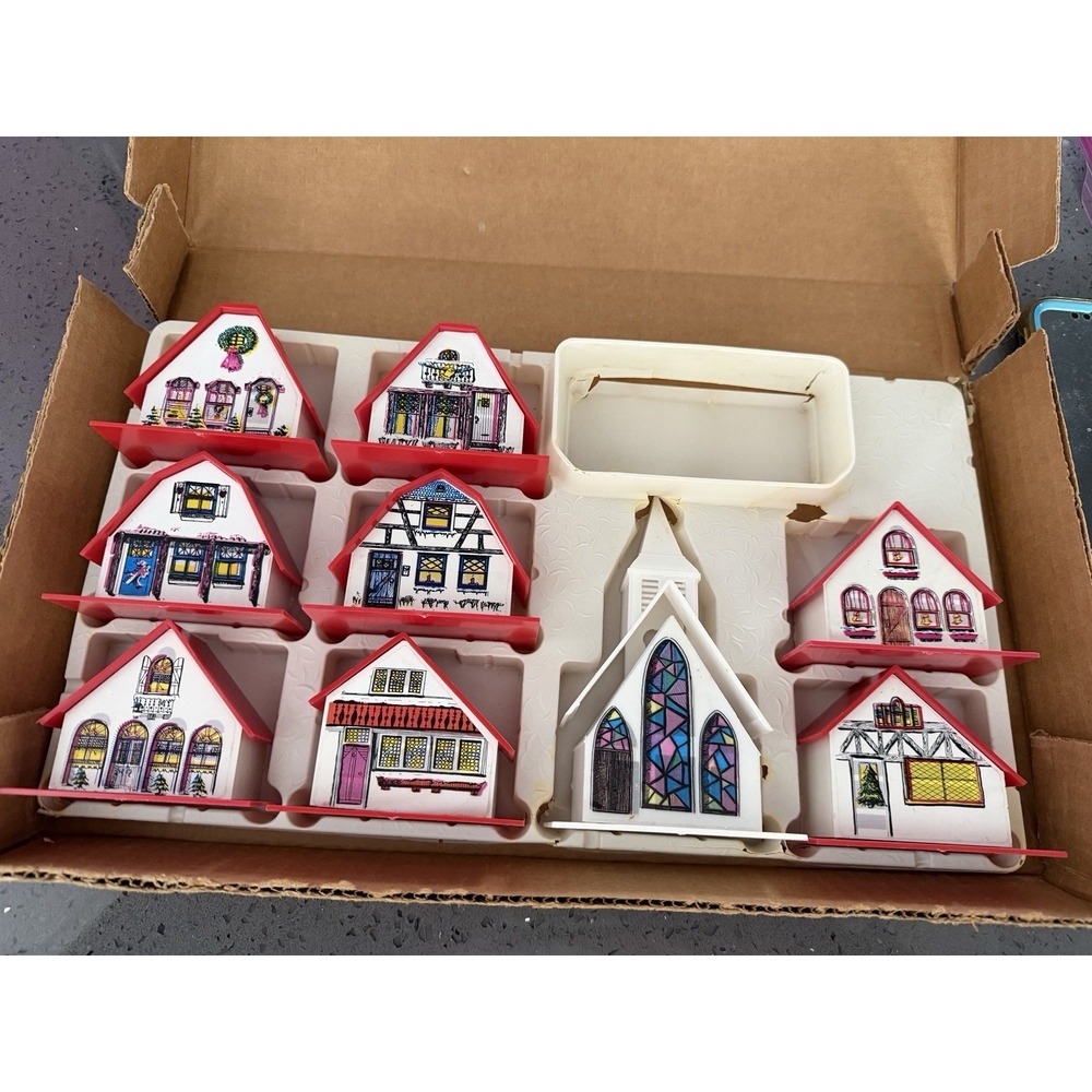 Vintage Regency Electrified Swiss Village Church & Cottages